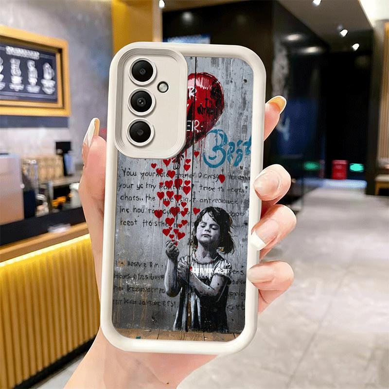 Phone Case for Samsung Galaxy A17 A16 A15 A14 A13 B-Banksy Art Graffiti Artist A56 A36 A26 A55 A35 A25 A54 A34 A24 A53 A33 A23 A