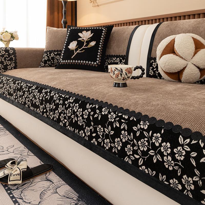 Medieval French Sofa Cushion  New Chenille Light Luxury High Sense Four Seasons Universal Non-Slip Cover Cover Towel