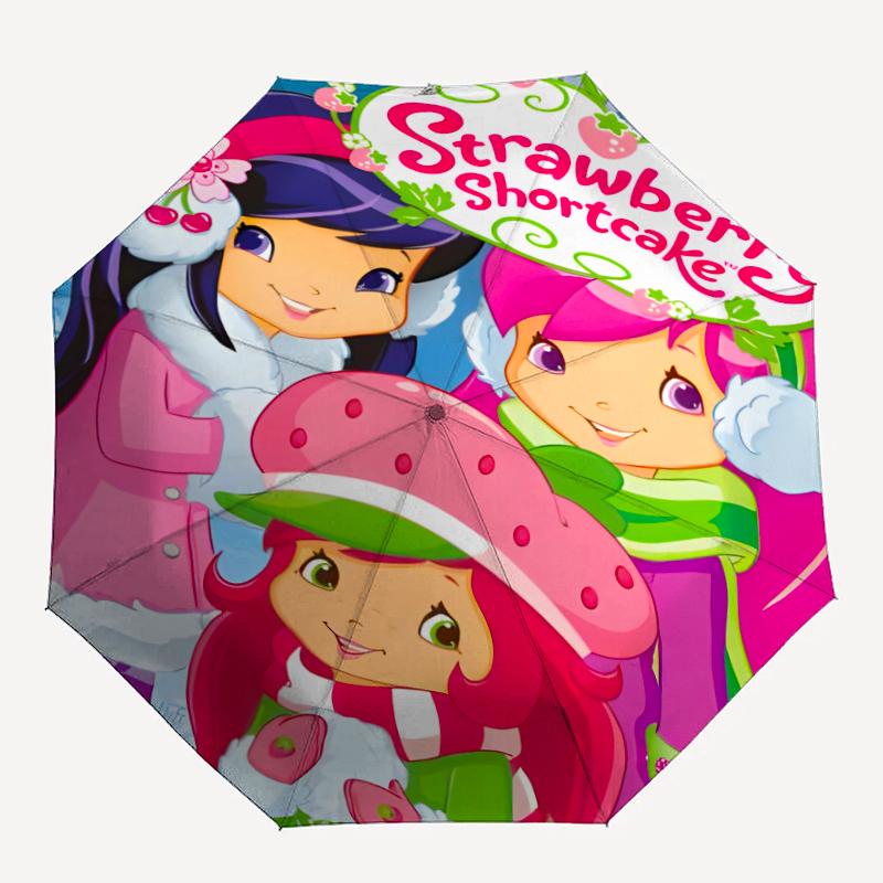 1pc Strawberry Princess3 Umbrella, Sun Protection, And UV Shielding. It Has Eight Sturdy Ribs for Outdoor Use And Perfect Gift