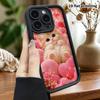 Phone case: 2D flat design suitable for iPhone 18 17 16 15 14 13 Pro tiered protective case, light orange kitten, Christmas and Halloween gift