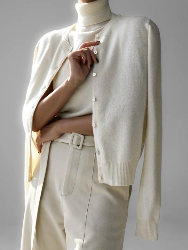 Blubelle Женский Новый Осенний Водолазка Без Рукавов Топ-Майка Мягкий Трикотаж Кардиган-Свитер на Пуговицах Модные Комплекты