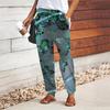 Женские брюки с принтом бабочек, на шнуровке, с эластичной талией, свободные, повседневные длинные брюки, брюки с карманами