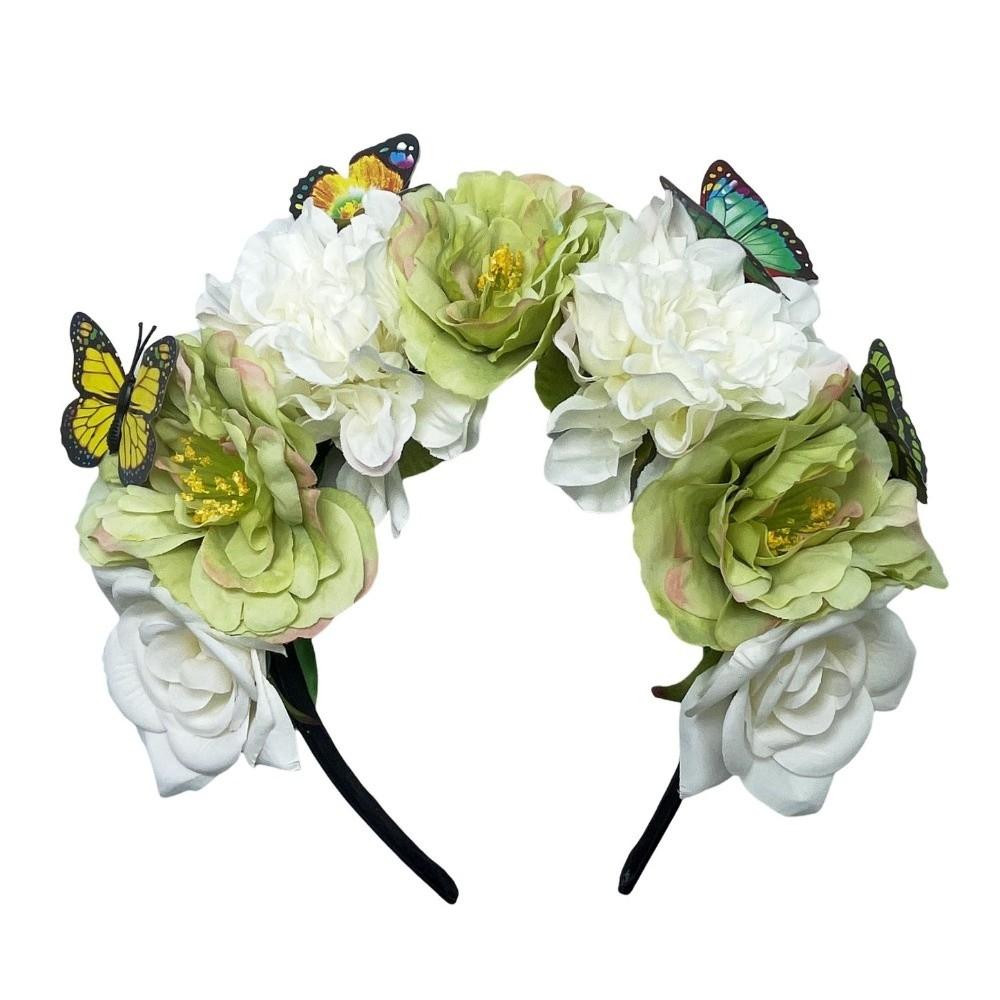 Bohemian Style Hair Hoop Artificial Flowers Headdress Trend Hairband  Women