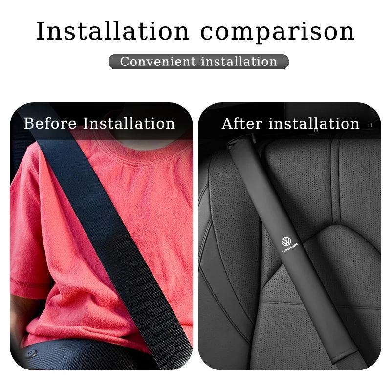 Car Seatbelt Shoulder Cover Seat Belt Guard Pad Protection For VW Passat Golf Tiguan Polo Scirocco Jetta CC T-ROC Touareg TouranNB1