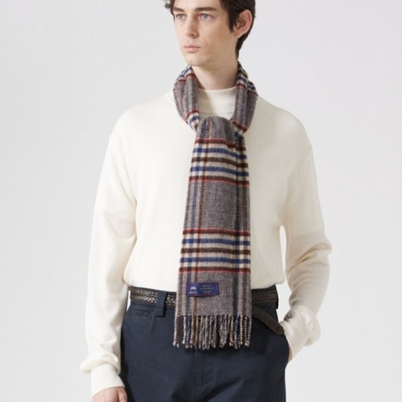 ABRAHAM MOON Шарф из мериносовой шерсти 25 см - Харрисон Красно-коричневый