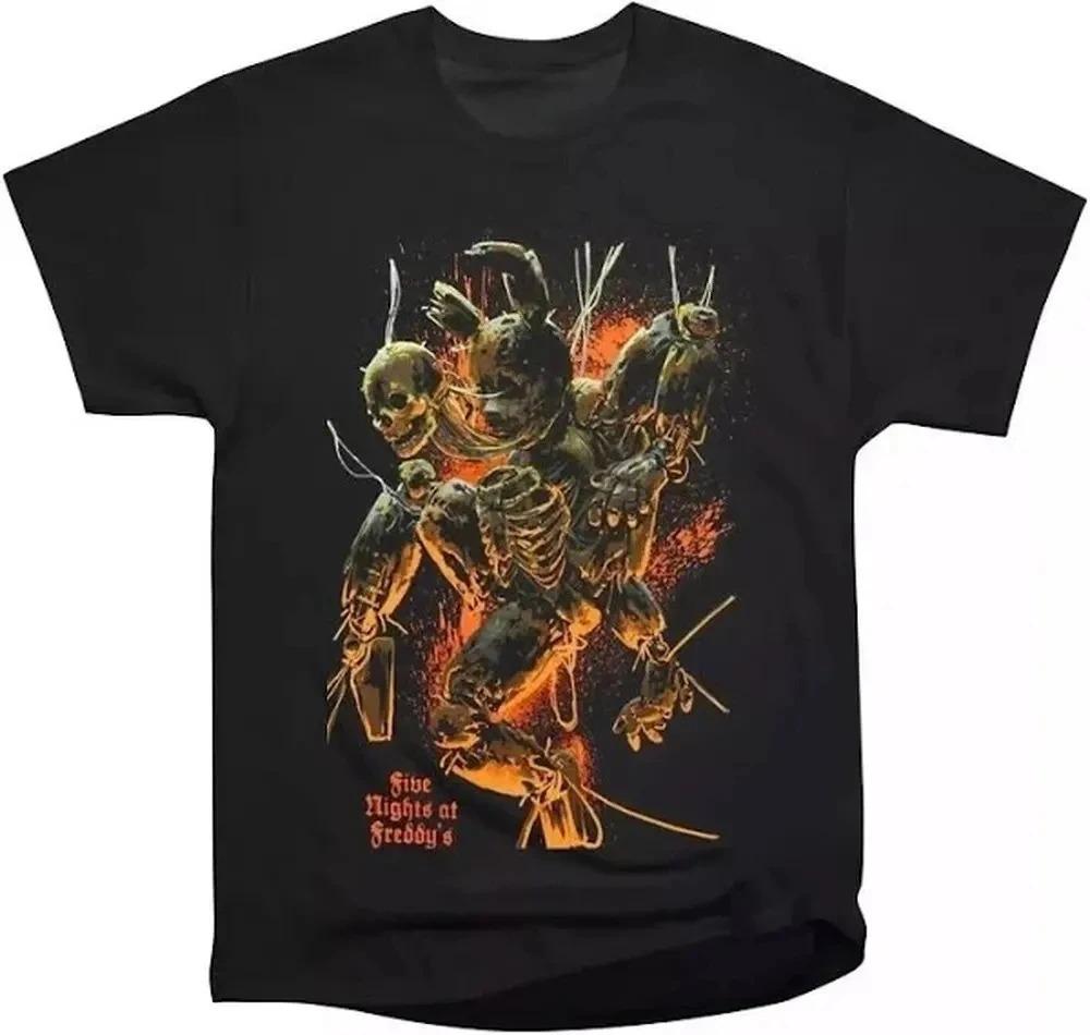 Новая игра ужасов FNAF At Freddys Периферия Принт Футболка Мужская Женская Хлопок Круглый вырез Летняя Новая Футболка Оверсайз Харадзюку Мода Топ