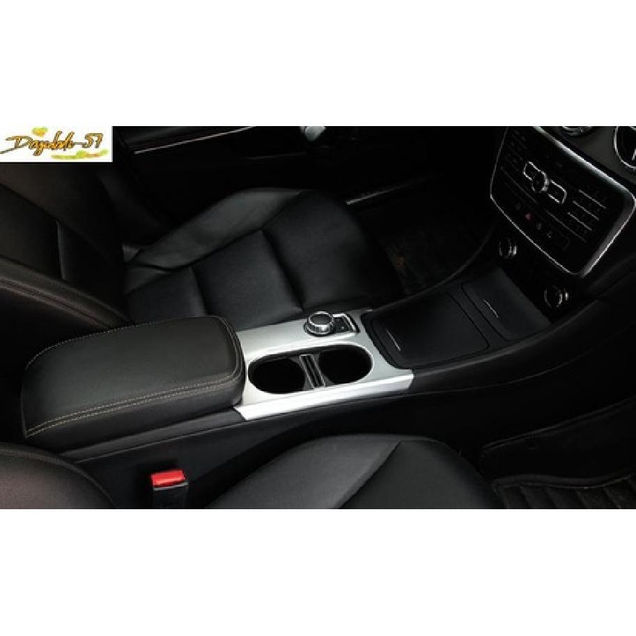 ABS Silver Central Console Water Cup Cover Trim Decor For Benz GLA CLA 2013-