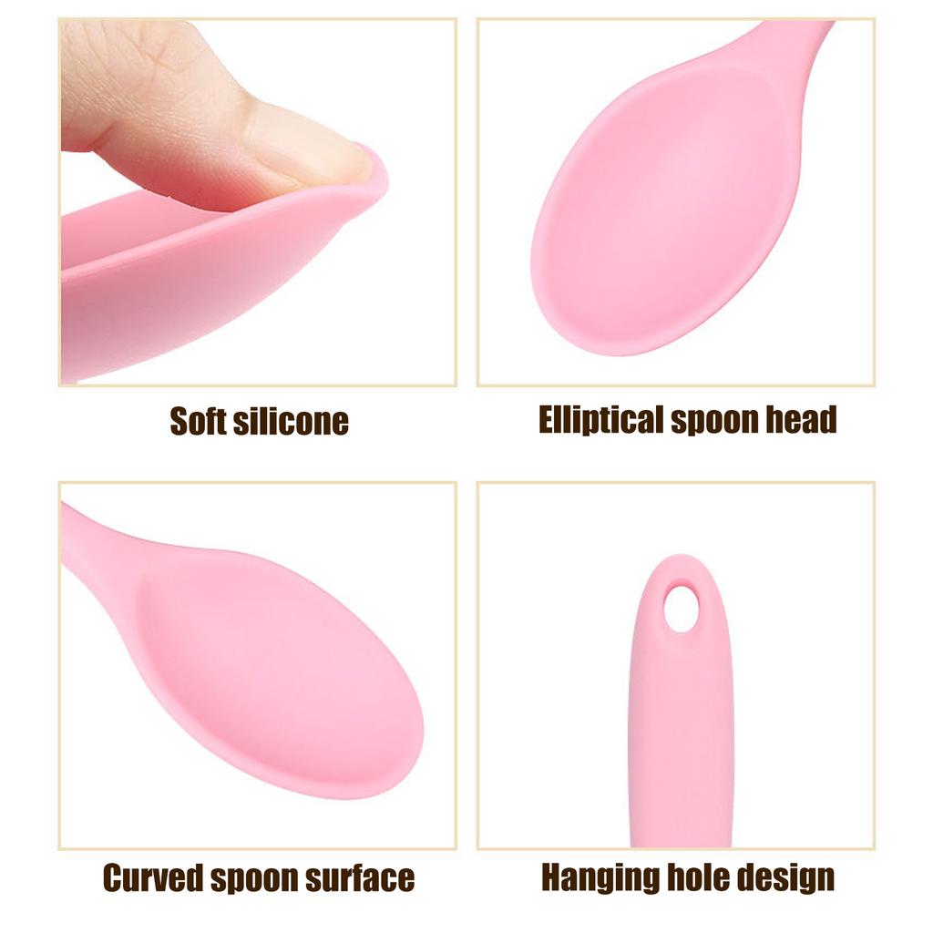 Set of 5 Elegant Soup Spoons Silicone Dinner Spoons Silicone Tablespoons Suitable for Family Meals and Gatherings Use