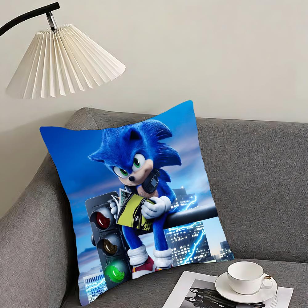 SSonic Cartoon Cushion Cover Pillowcase Ultra Soft Skin Friendly Fabric Cloud Like Comfort Concealed Zipper