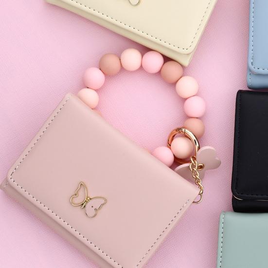 Женский кошелек-браслет в стиле бохо, бисерный браслет, держатель для карт с бабочкой