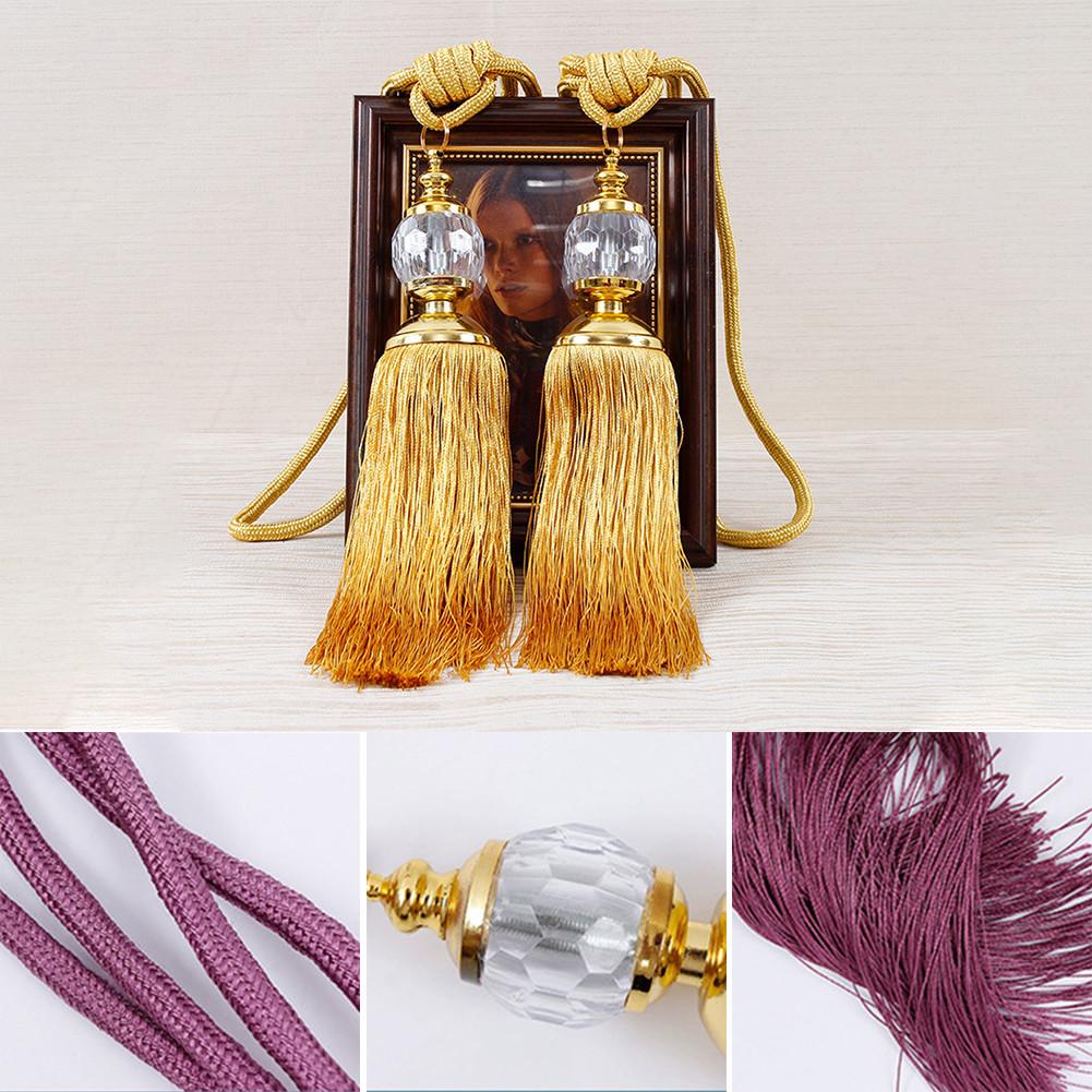 A Pair Of Luxury Curtain Holdbacks With Tassel Tiebacks And Beaded Ball