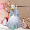White Wedding Porch Goose Clothes Easy To Wear Festival Goose Attire Garden Decor Porch Goose Outfit