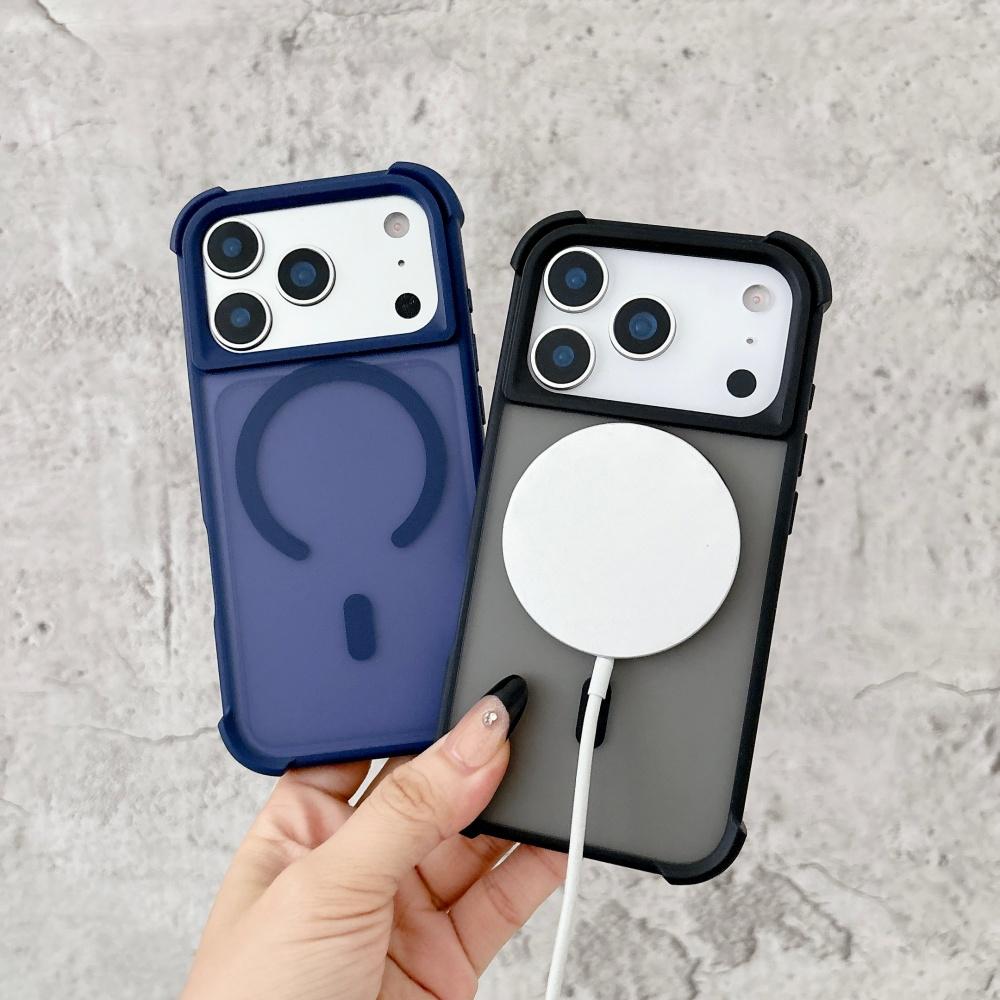 Матовый ударопрочный чехол-броня с подушками безопасности для iPhone 17 Pro Max 15 16 Air 14 Plus 13 12 Телефон С магнитной крышкой для Magsafe