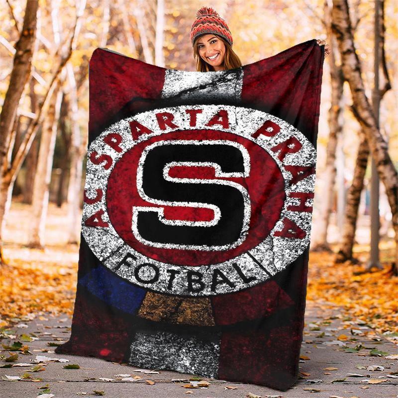 AC Sparta Praha Flannel Blanket Soft All-Season Throw, Design for Camping, Car Travel, Hiking Sofa, Bed, Office Perfect Gift for Parties