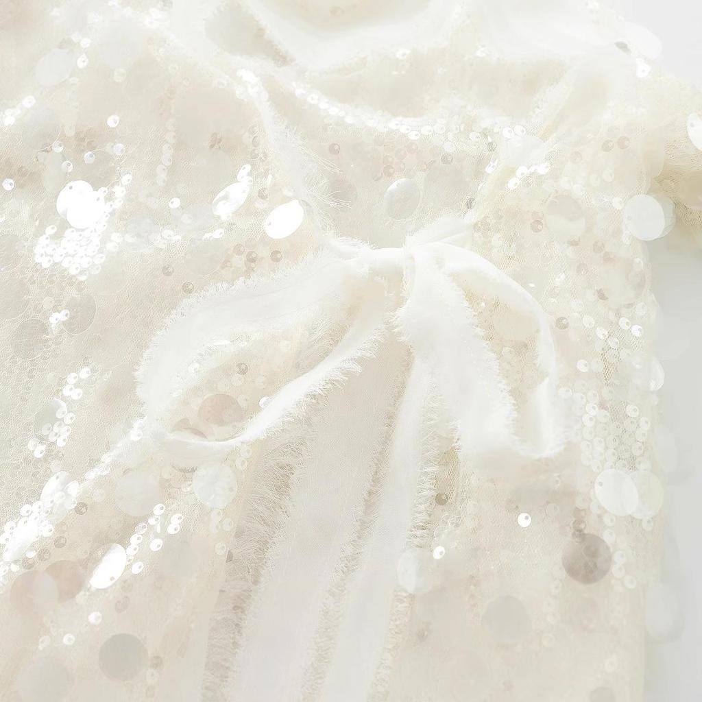 European & American Women's Sequin-Embellished Wrap Kimono Top