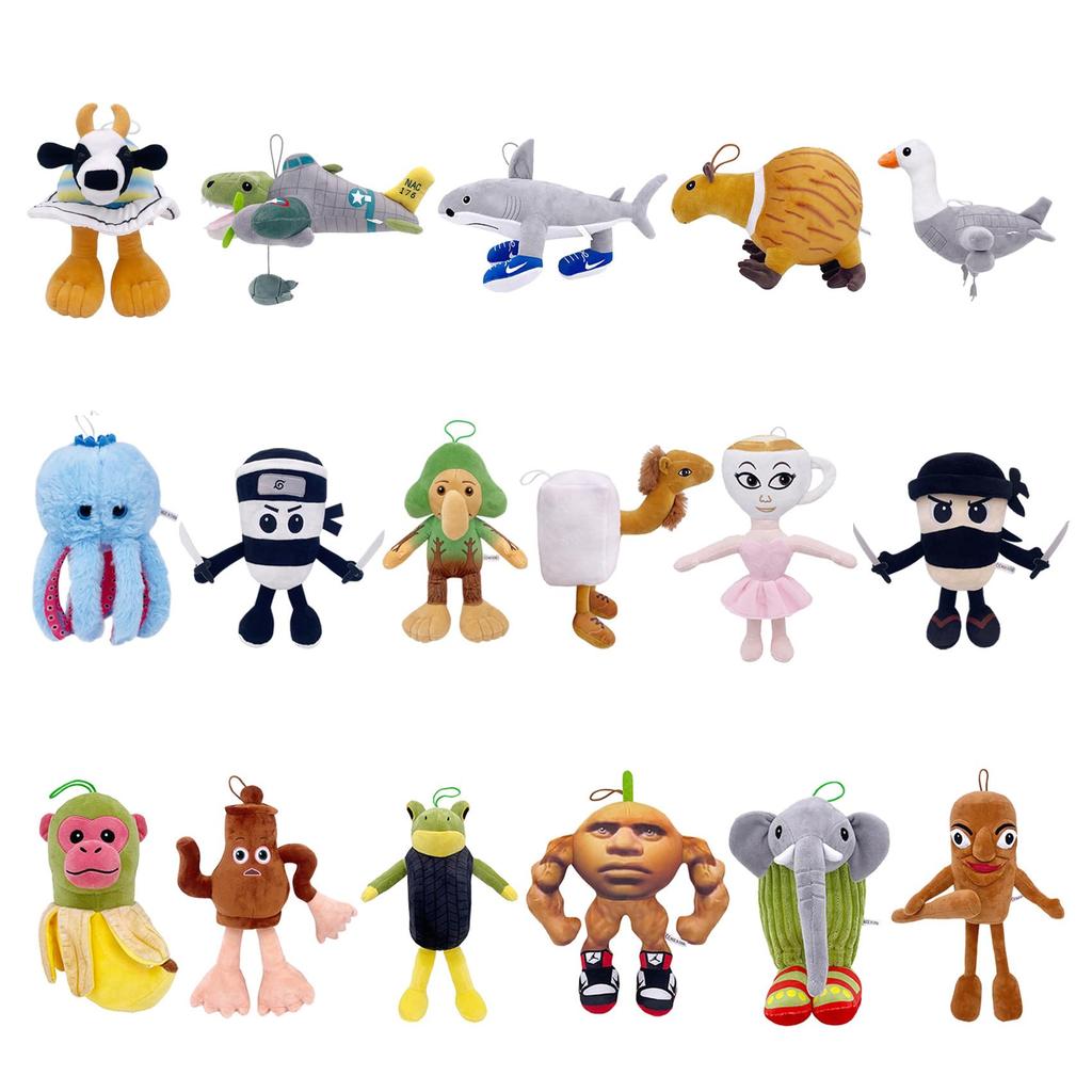 Italian Brainrot Plush Toy, Tuntuntunsaful, Tralalero, Tralala, Internet Meme, Decoration, Birthday Gift (Beaver Burbaloni Lililoli)