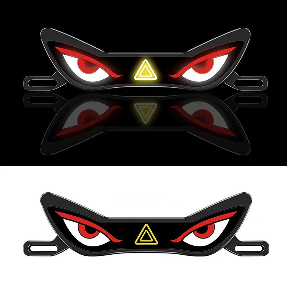 Motorcycle Demon's Eye Light Taillight Cycling Warning Light Strobe Signal Light Motorcycle Decor LED License Plate Eyes Light