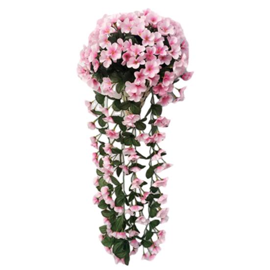 Yousheng Artificial Hanging Violets Faux Violets with Long Vines Realistic Fake Flowers for Home Wall Window Box Wedding Outdoor Garden Arch