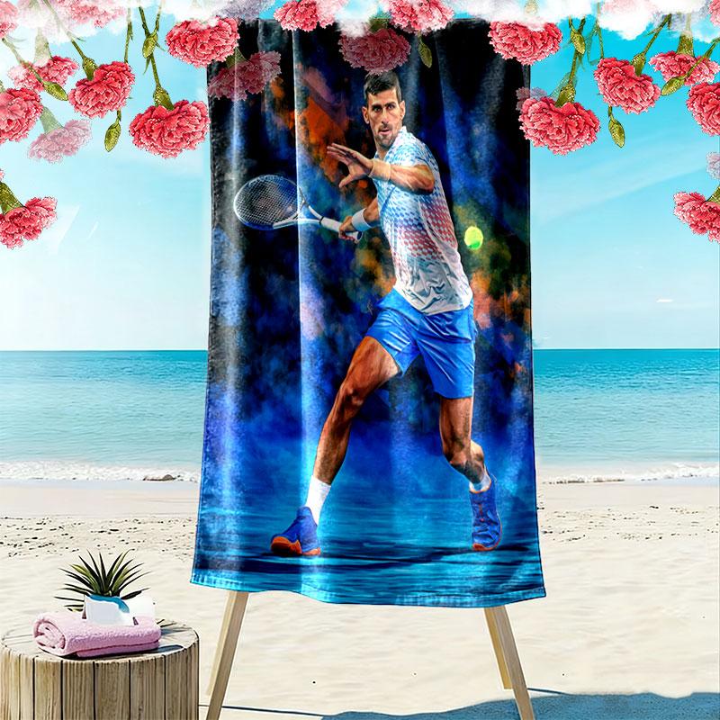 Novak Djokovic Fighter Beach Towel, Large Soft Quick Dry Towel for Beach Camping Swimming