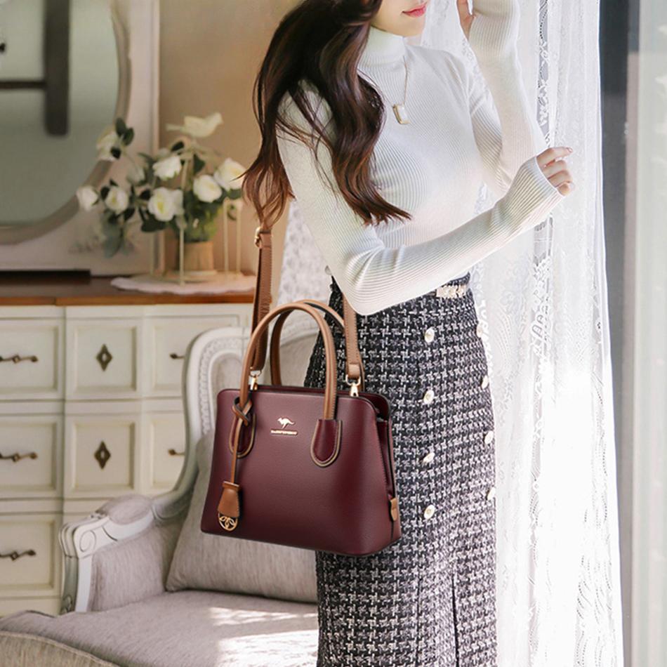 Качественные кожаные роскошные сумки, женские сумки, дизайнерские 2-слойные сумки через плечо для женщин, большая вместительная сумка-тоут Sac A Main