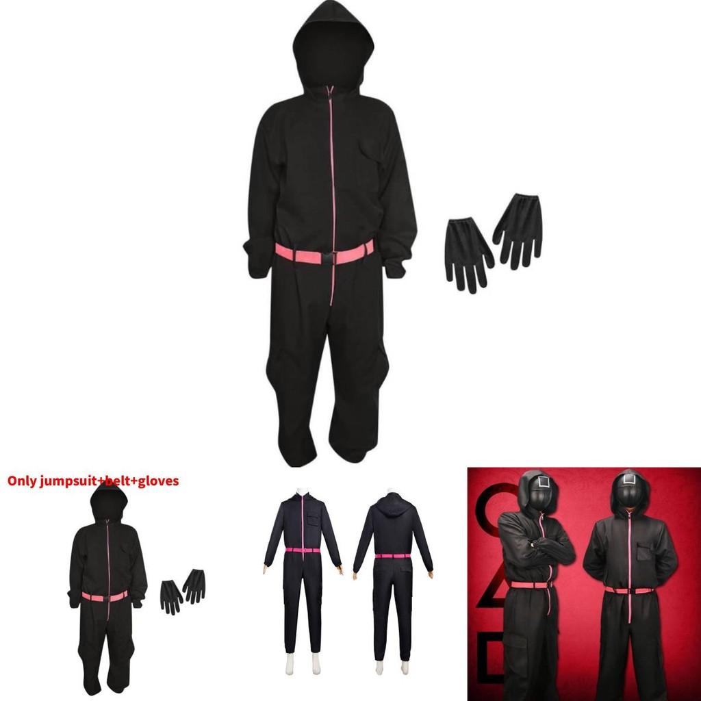 Игра в кальмара Популярный фильм Костюм на Хэллоуин для детей из смесовой ткани с хлопком Косплей-костюм