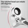 72-Tooth Ratchet Wrench - Dual-Head (Open End/Quick-Release), 180° Rotation, Professional Tool for Efficient Maintenance