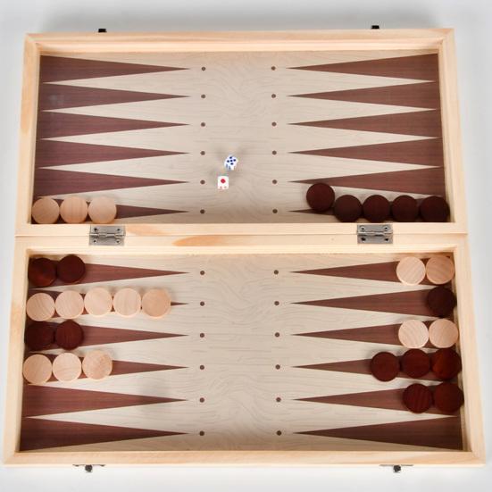 1 Set 3-In-1 Chess Board Game Wooden Chess Checker Backgammon Game Foldable Portable