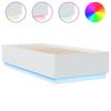 Vidaxl Rama Łóżka Z Led, Biała, 100X200 Cm, Materiał Drewnopochodny