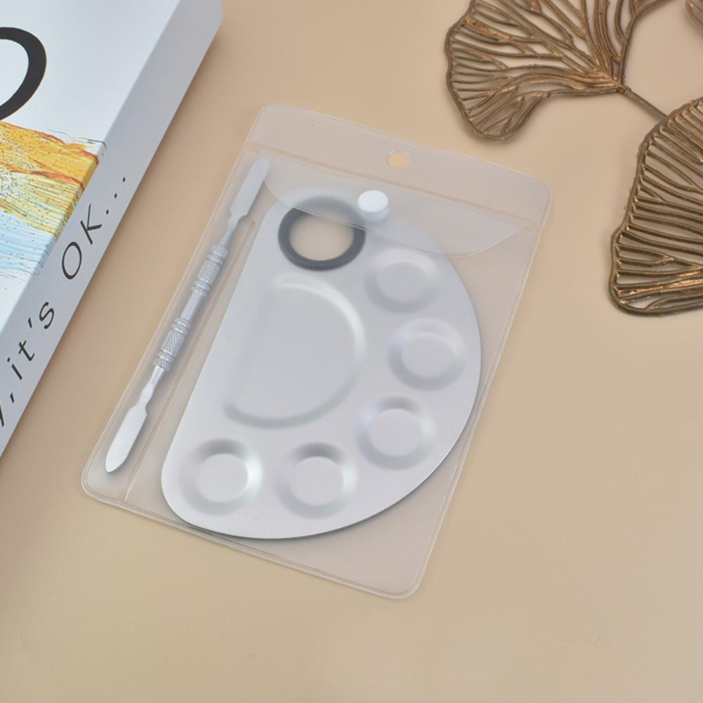 Portable Makeup Color Palette Stainless Steel Foundation Eyeshadow Mixer Palette