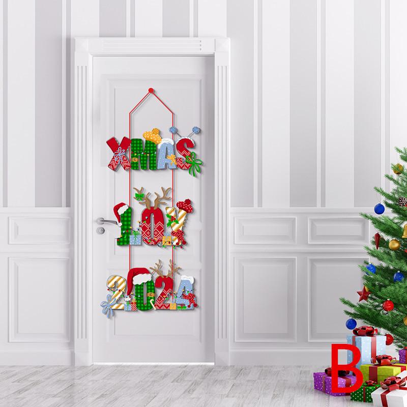 Рождественское украшение, подвесной дверной кулон, мультяшный Ноэль, пряничный человечек, Санта-Клаус, дверная вешалка