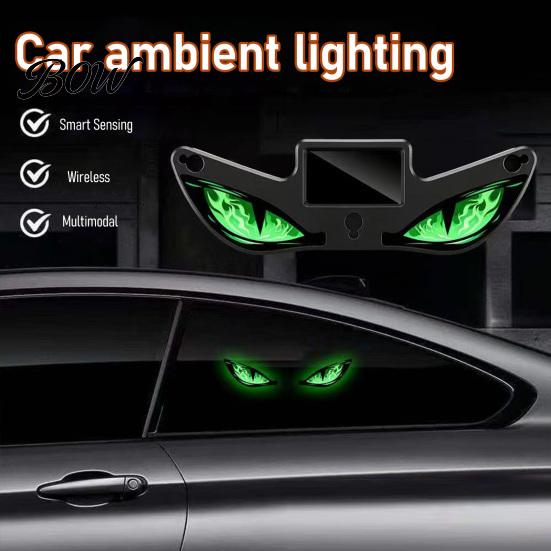 Unique Vehicle Glow Decor Solar Devil Eyes Light for Windshield, Magnetic Installation Window Warning Sign with Three Night Driving