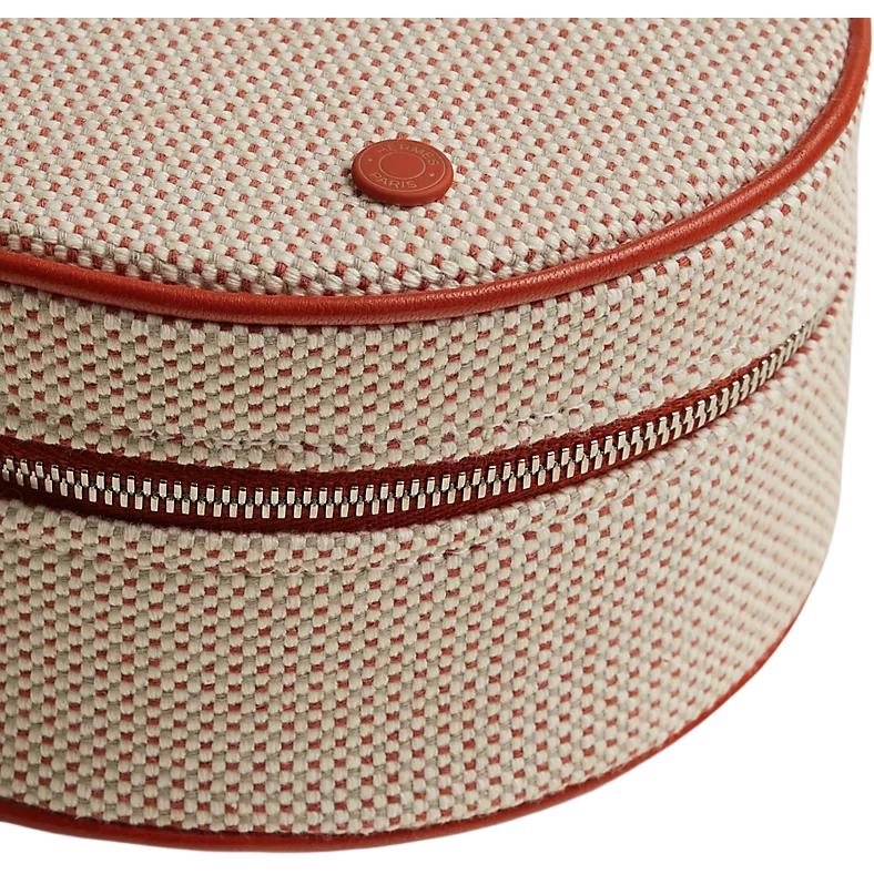 Hermes Evasion 14 Silver Buckle Cotton Makeup Bag Unisex Bags Cognac H103605MV02