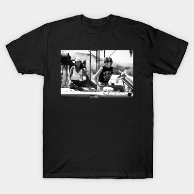 Мужская черная футболка с принтом Thelma & Louise - Ретро-принт на термотрансферной бумаге без вырезания Хлопковая футболка