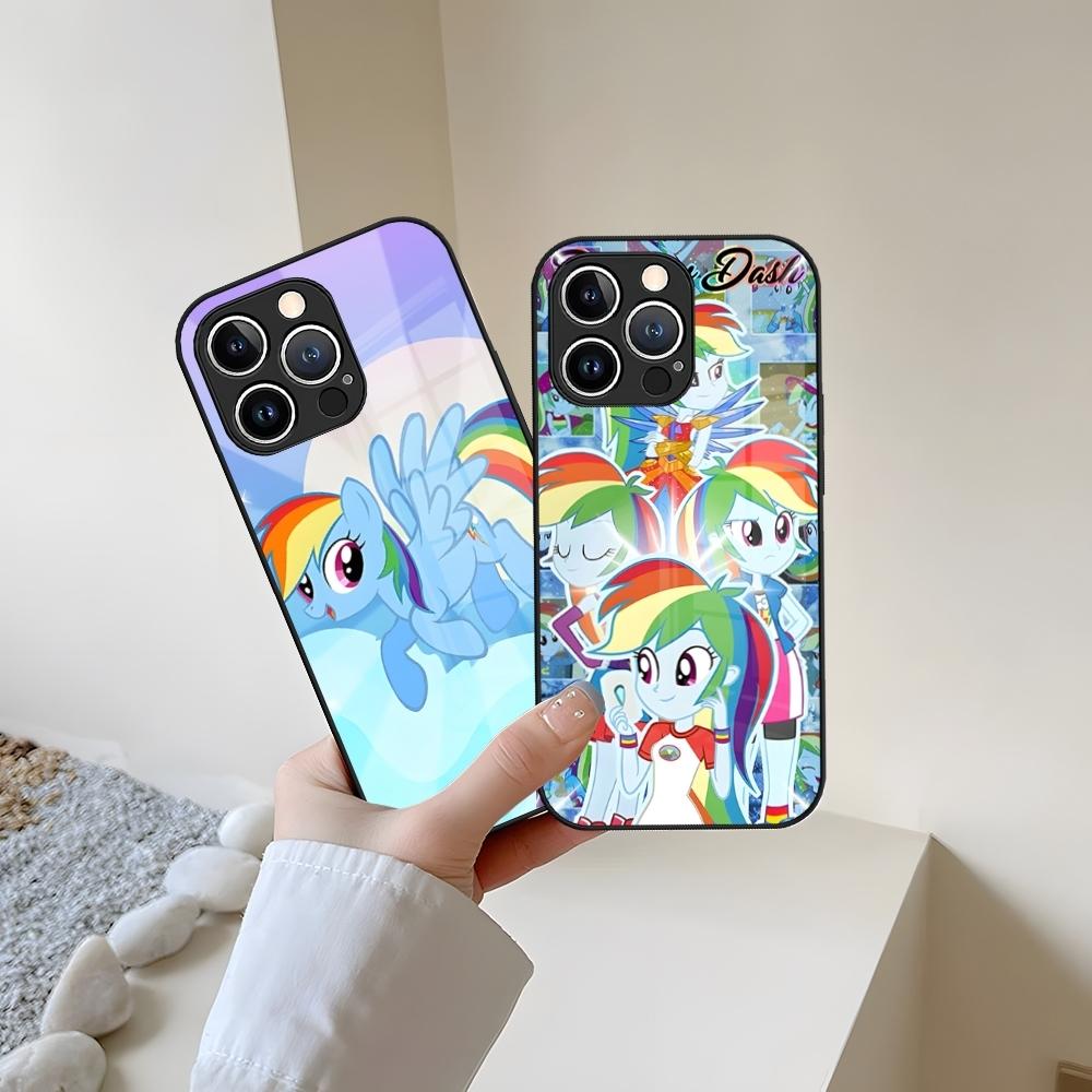 Rainbow Dash Phone Case Tempered Glass For iPhone 13 15 14 12 11 Pro Max Plus Mini X XR XS 8 7 6s SE2020 Coque
