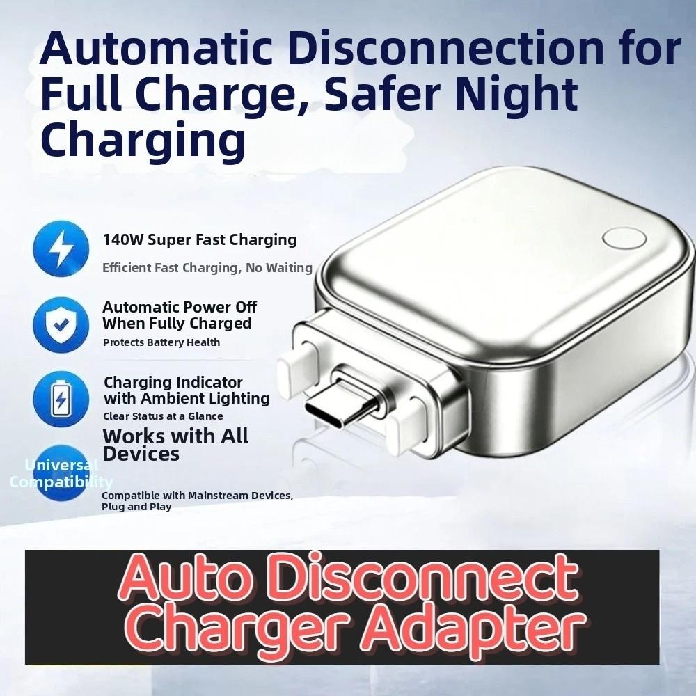 Overcharge Protection Phone Charge Separator Type-C Automatic Power-off Charger Night Charging