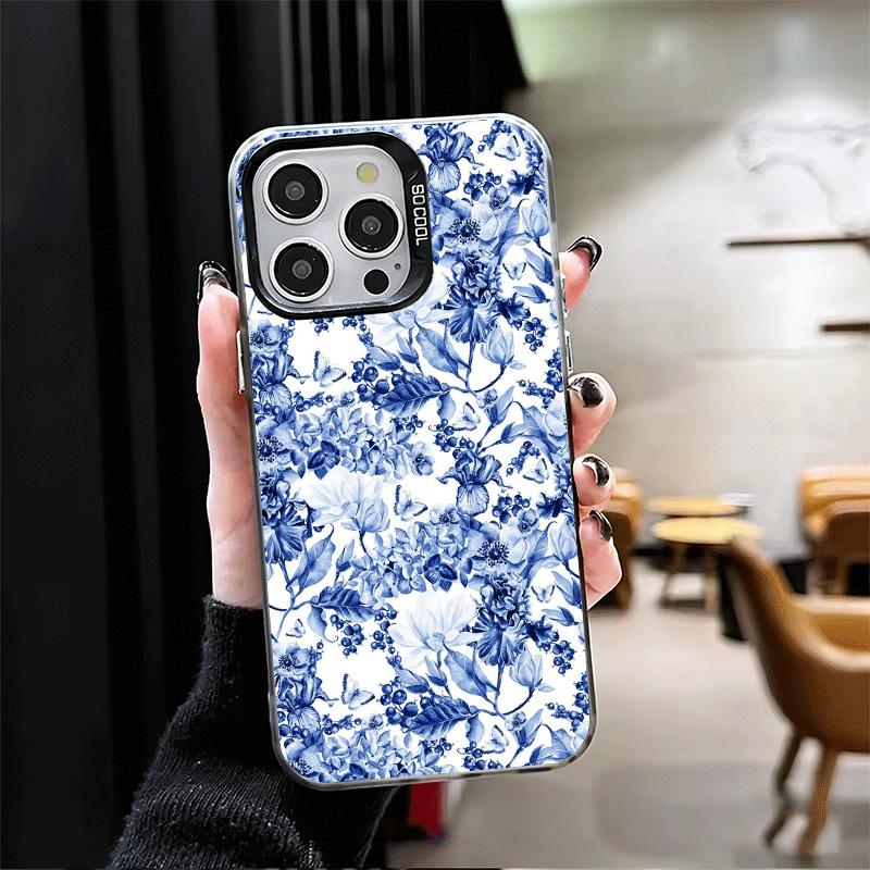 Мягкий чехол для телефона с узором из сине-белого фарфора для iPhone 15 16 17 Pro Max 17Air 16E 14 Plus 13 12 Mini Ударопрочная задняя крышка