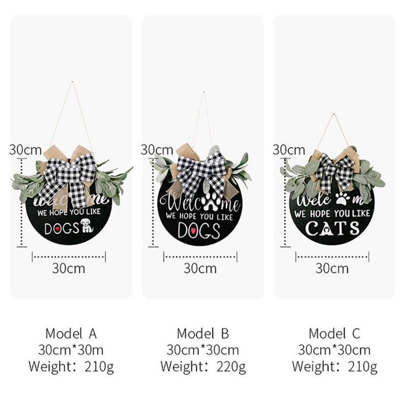 Wooden Welcome Doorplate Decoration Wreath Door Decoration Welcome