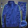 Fitness Men Cardigan 2 Piece Suits Solid Color Slim Fit Sport Suits Plus Size M-5XL