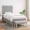 3137373 vidaXL Divan Bed with Mattress Light Grey 100x200cm Fabric