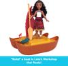 Mattel Disney Moana Moana 2 Toy Moana Workshop Playset с 2 маленькими плавающими игрушками Heihei и 5 аксессуарами, а также куклами Lotto, фигуркой, лодкой,