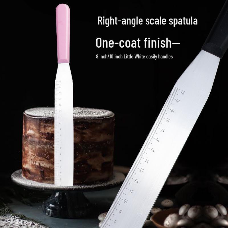 Нержавеющая сталь Прямоугольный шпатель для глазури со шкалой для разглаживания торта