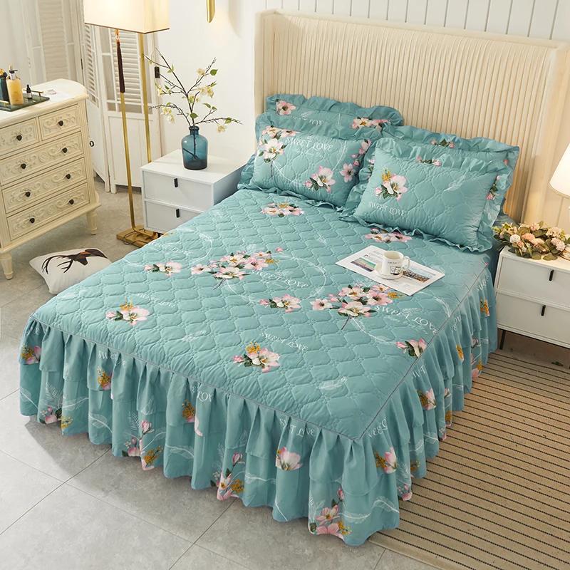 1 шт. простыни для кровати, толстые теплые эластичные наматрасники Queen, покрывало, юбка для кровати, свадебная юбка без наволочки