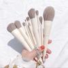 10-Piece Portable Makeup Brush Set with Synthetic Fiber for Powder & Highlight