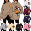 Women's Casual Fashion Thanksgiving Print Long Sleeve Hooded Sweatshirt Top