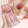5pcs Travel Size Makeup Brushes Set Mini Makeup Brushes, Small Complete Function Cosmetic Brushes Kit with Case and Mirror Perfe