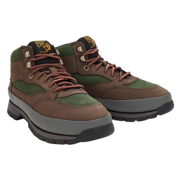 Timberland Vans Half Cab Leather Mid Hiking Shoes Unisex Hiking Shoes Brown Green A613KW