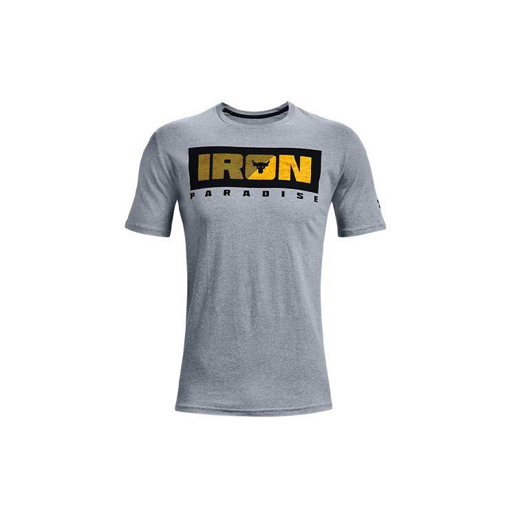 Under Armour Футболка Project Johnson Casual Sports с круглым вырезом и коротким рукавом, мужская, серая 1367116-035