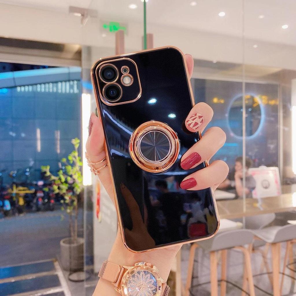 Чехол с магнитным кольцом и гальваническим покрытием для iPhone 11/12/13 Pro/14/15/XR/XS Max