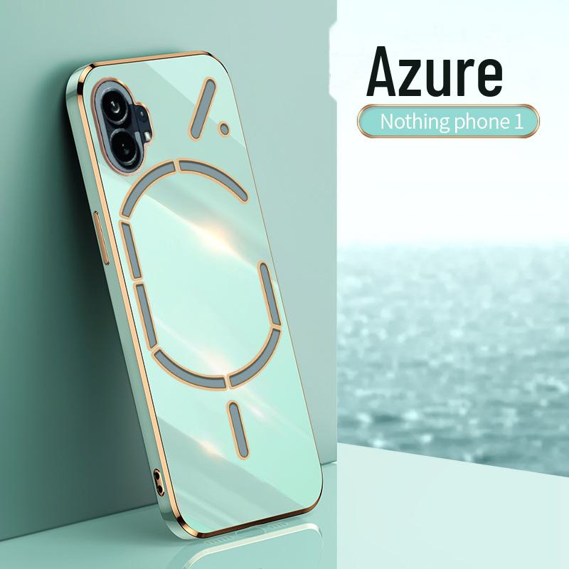 6D Гальванизированный Силиконовый Мягкий Защитный Чехол для Nothing Phone1 - Защита от Падений, Полная Защита, Дизайн в Стиле Tide