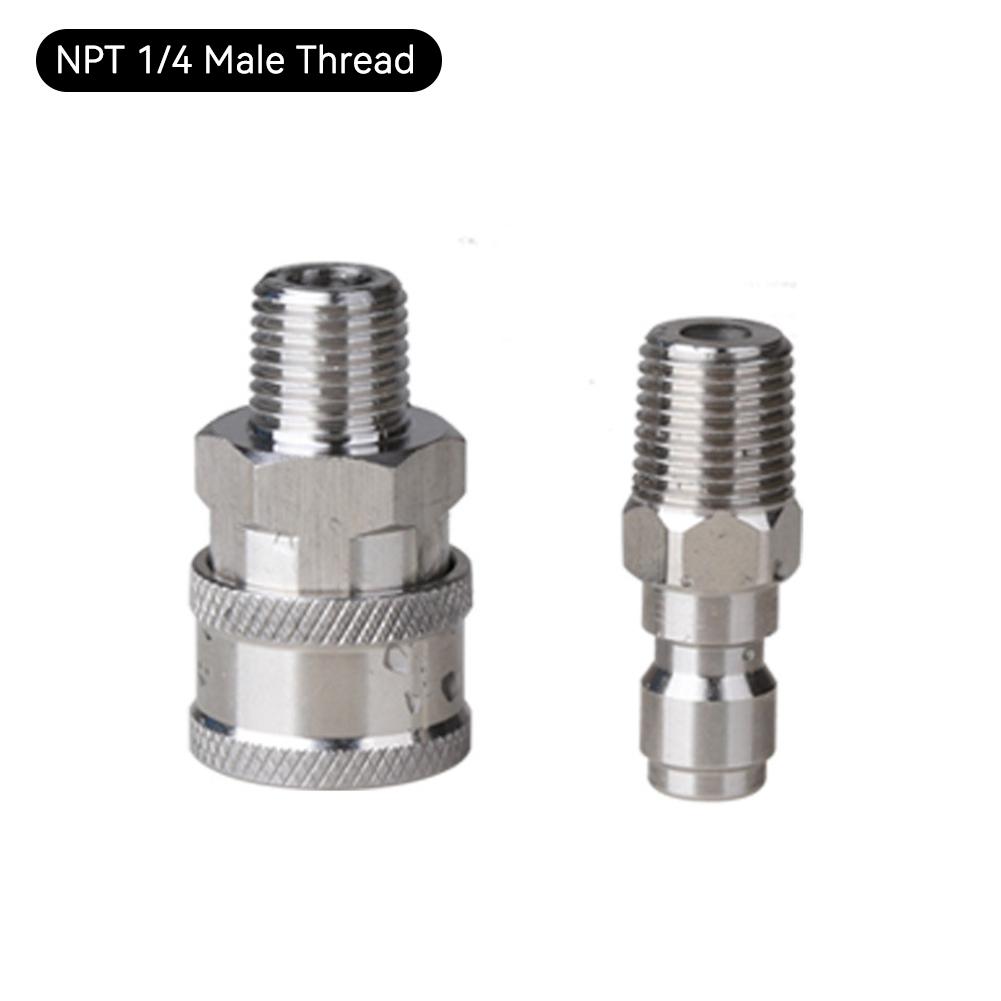2 шт./комплект из нержавеющей стали 3/8" 1/4" быстроразъемный соединитель и заглушка с резьбой NPT3/8 NPT1/4 наружная внутренняя резьба аксессуары для моек высокого давления